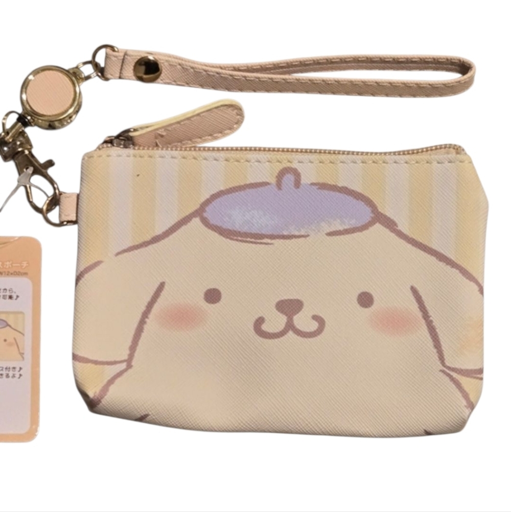 ✨️ RARE Pompompurin Striped Coin Purse- Sanrio Japan